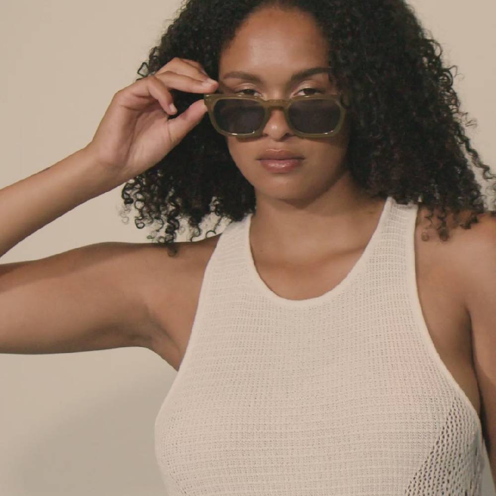 Pilgrim ELETTRA ikonische Retro-Sonnenbrille kristallgrün Super Rabatt