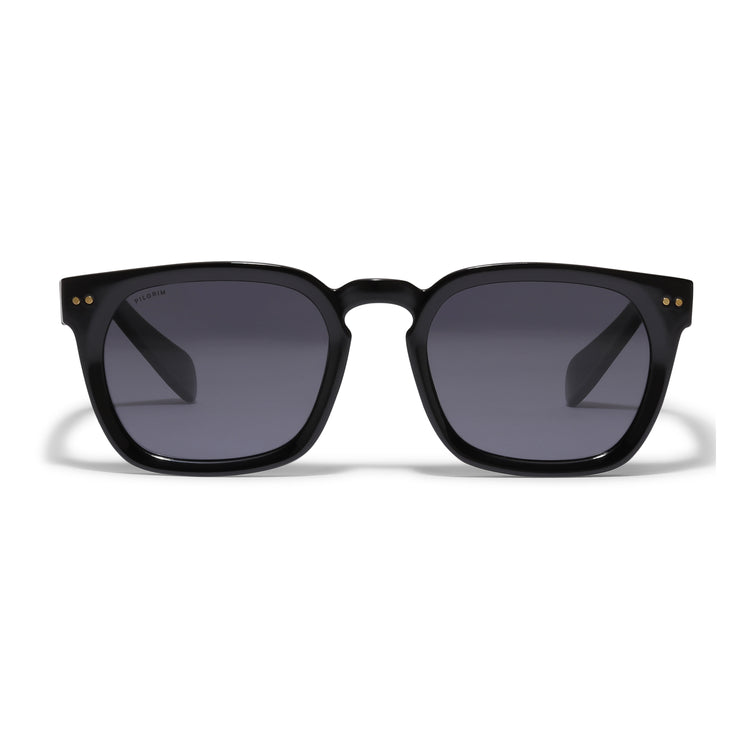 Pilgrim ELETTRA recycelte ikonische Retro-Sonnenbrille schwarz Kostenloser Versand international