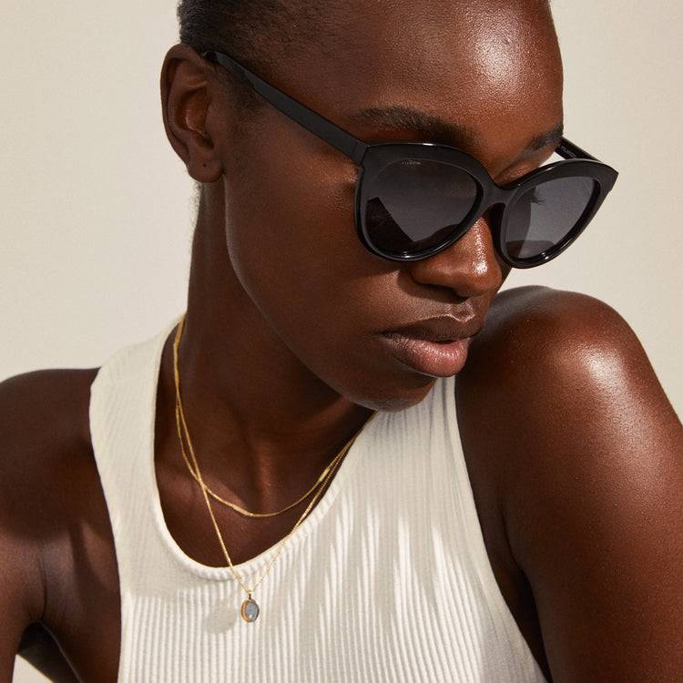 Pilgrim MARLENE recycelte Cat-Eye-Sonnenbrille schwarz Jubiläumsangebot