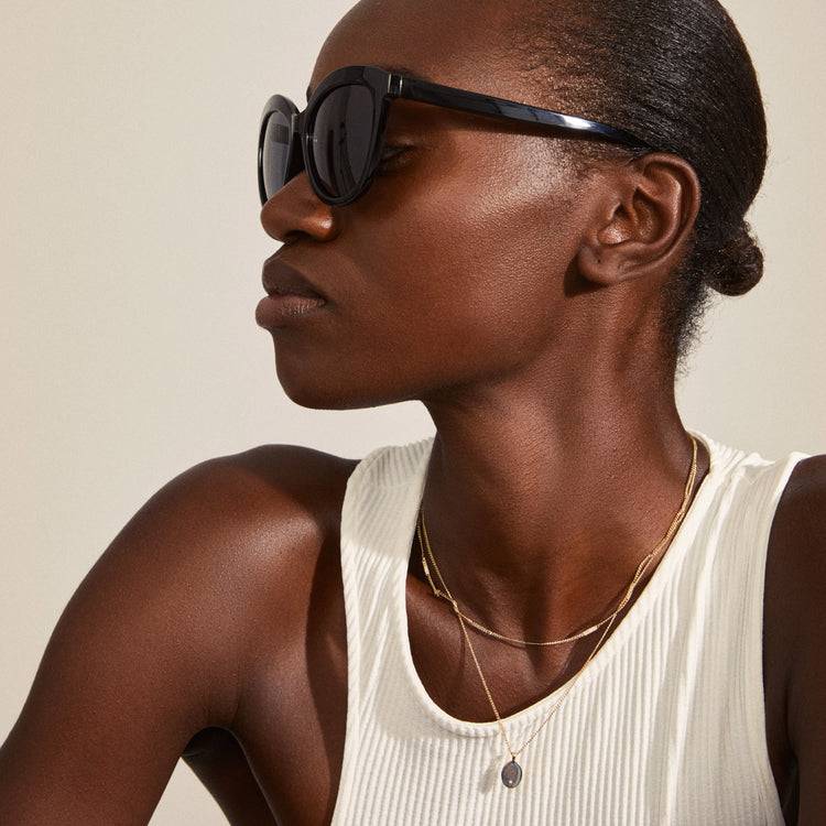 Pilgrim MARLENE recycelte Cat-Eye-Sonnenbrille schwarz Jubiläumsangebot