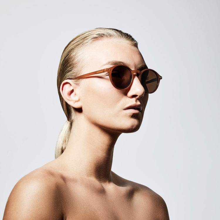 Pilgrim ROXANNE klassische runde Sonnenbrille, braun Neuheiten