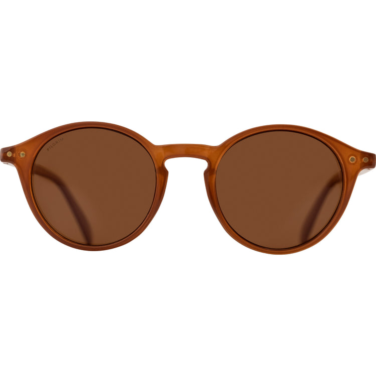 Pilgrim ROXANNE klassische runde Sonnenbrille, braun Neuheiten