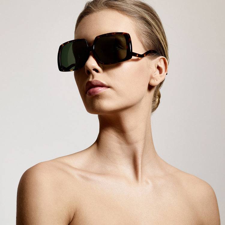 Pilgrim ELLEN oversized Retro-Sonnenbrille, Schildpatt Saisonale Angebote