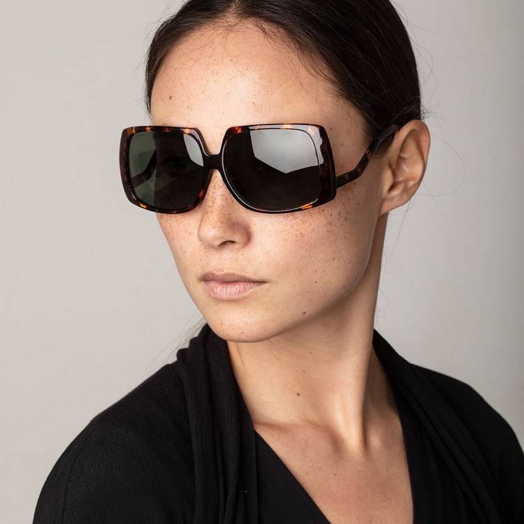 Pilgrim ELLEN oversized Retro-Sonnenbrille, Schildpatt Saisonale Angebote
