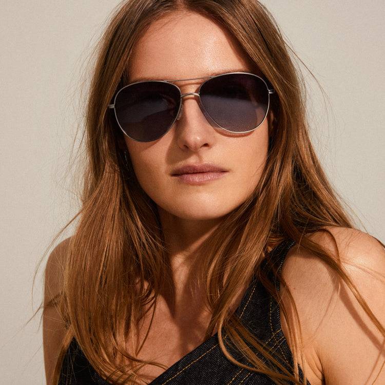 Pilgrim NANI graue Piloten-Sonnenbrille hämatitbeschichtet Online Shopping