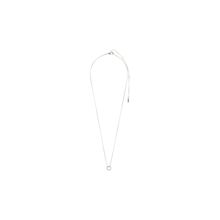 Pilgrim ROGUE recycelte Halo-Kristall-Halskette, versilbert im Angebot