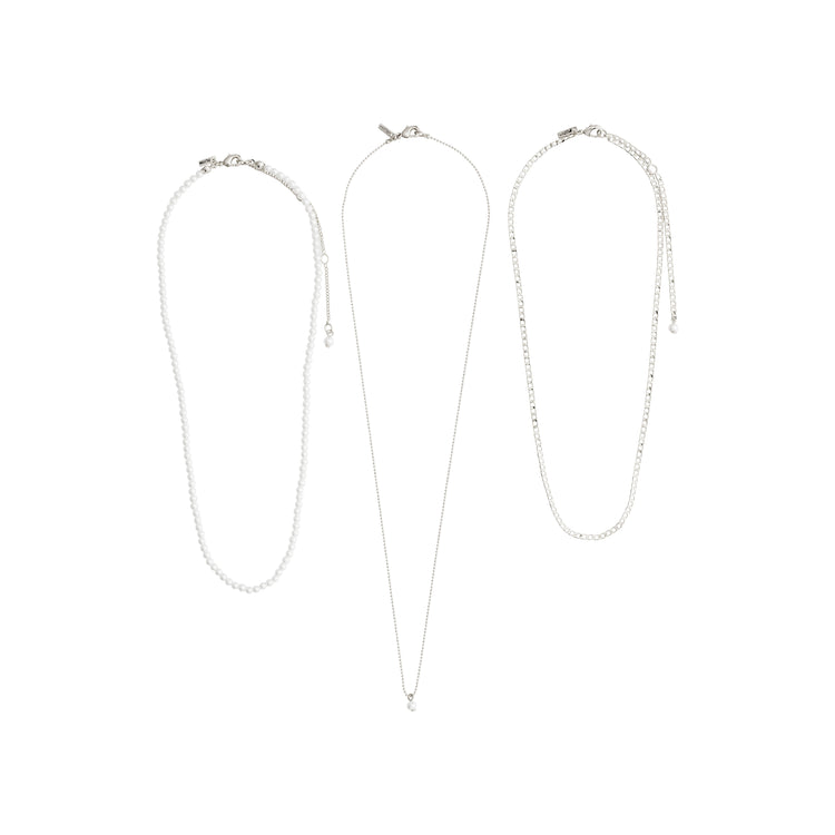 Pilgrim BAKER Halskette 3-in-1-Set, versilbert Black Friday