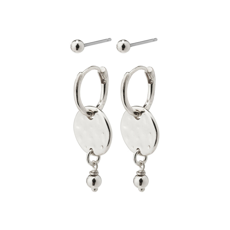 Pilgrim MSF Geschenkset, Münz-Hoops & Ohrstecker, versilbert Bis zu 65% Rabatt