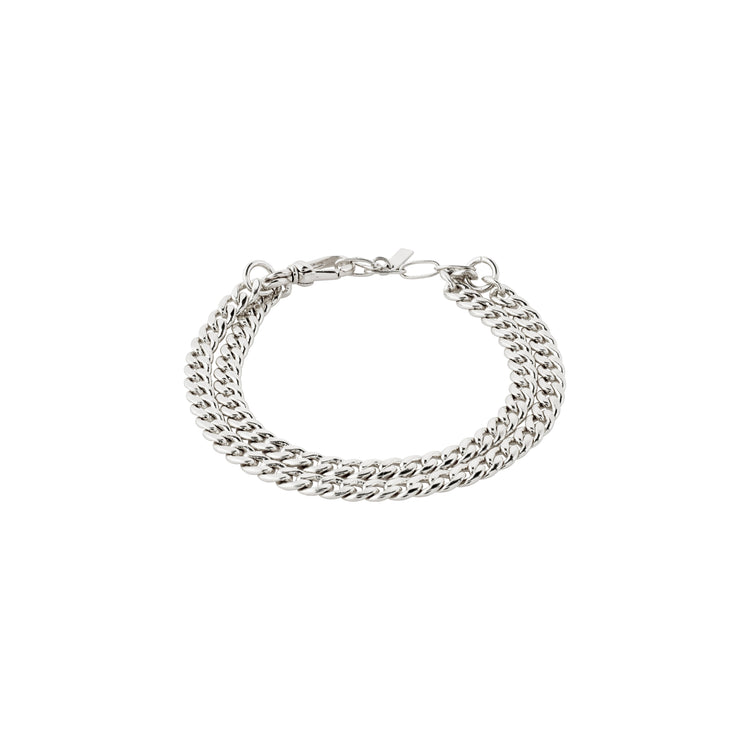 Pilgrim BLOSSOM recyceltes Panzerketten-Armband, 2-in-1, versilbert Exklusivangebot