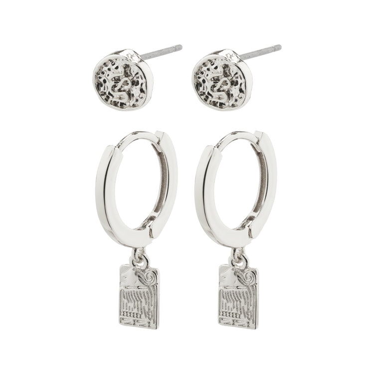 Pilgrim VALKYRIA 2-in-1 Ohrring-Set, versilbert