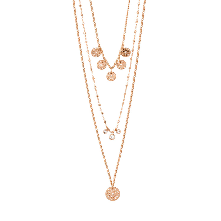 Pilgrim CAROL layered Halskette, 3 in einem mit roségold plattiert Lagerräumung