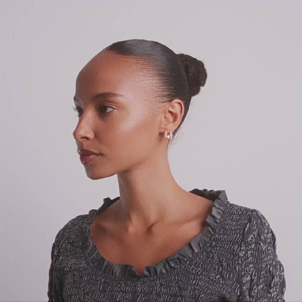 Pilgrim BLOOM recycelte Kristall-Hoop-Ohrringe vergoldet Fabrikpreis