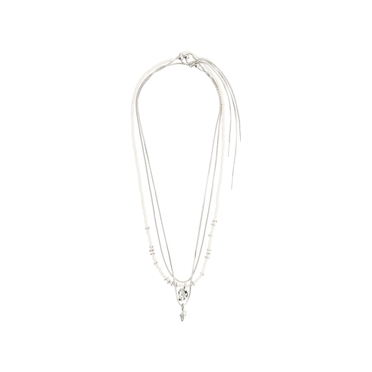 Pilgrim SEA Halskette, 3-in-1 Set, Weiß/Versilbert Cyber Monday