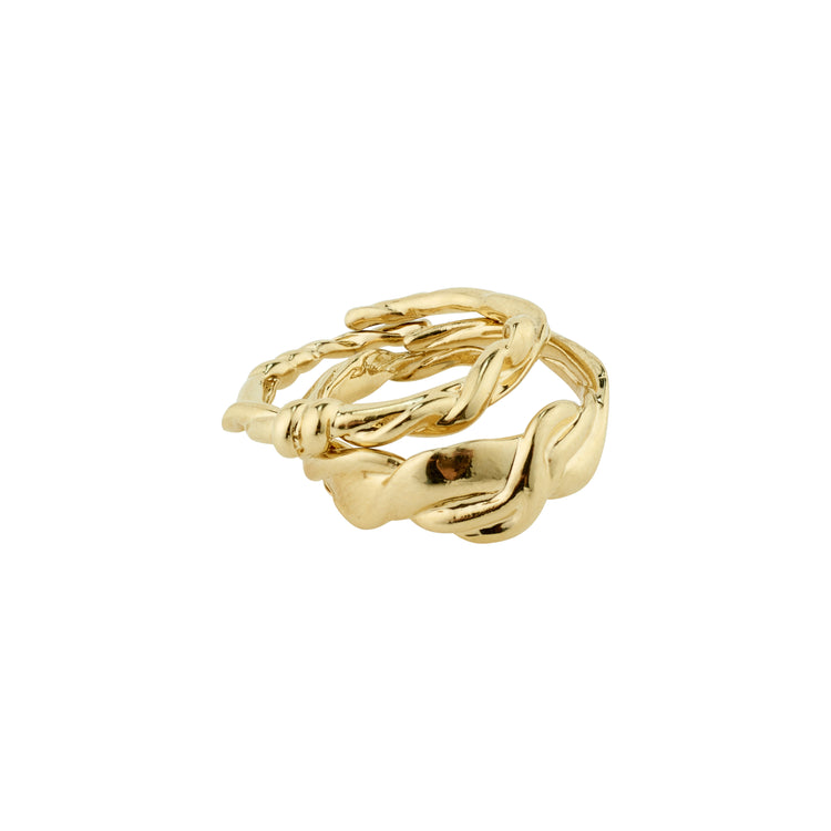 Pilgrim SUN recycelte Ringe, 2-in-1-Set, vergoldet Letzter Tag