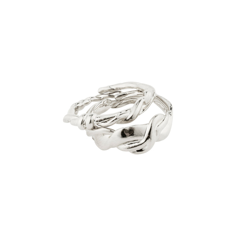 Pilgrim SUN recycelte Ringe, 2-in-1-Set, versilbert