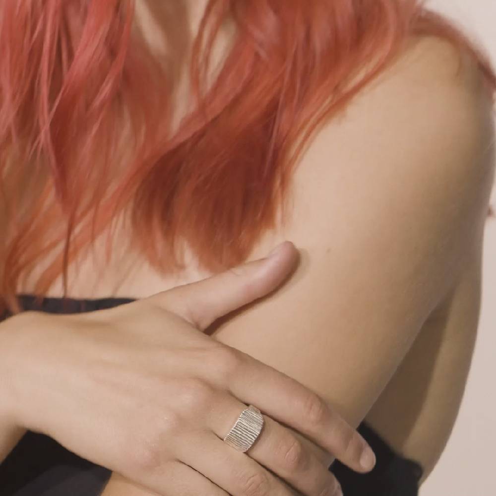 Pilgrim JEMMA Ring mit viereckigem Siegel, versilbert Verkauf
