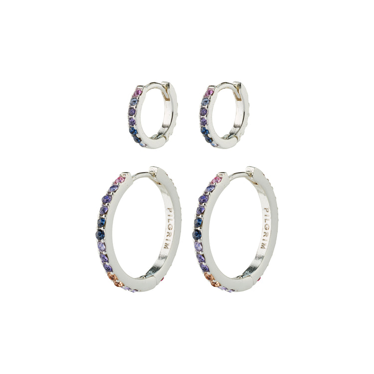 Pilgrim REIGN recycelte Hoops, 2-in-1-Set, versilbert im Angebot