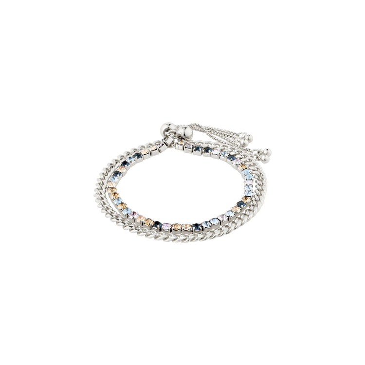 Pilgrim REIGN Armband, 2-in-1-Set, versilbert