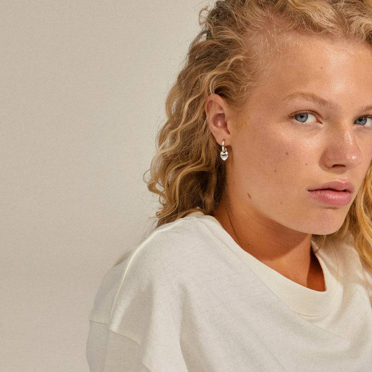 Pilgrim SOPHIA recycelte Herz-Hoops versilbert Online Shopping