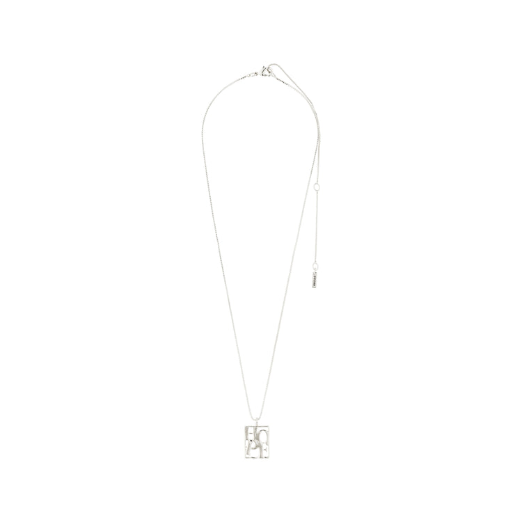Pilgrim LOVE TAG, recycelte HOPE Halskette versilbert Riesige Ersparnisse