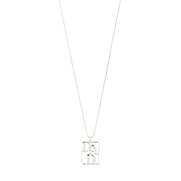 Pilgrim LOVE TAG, recycelte DAD Halskette versilbert VIP-Rabatte