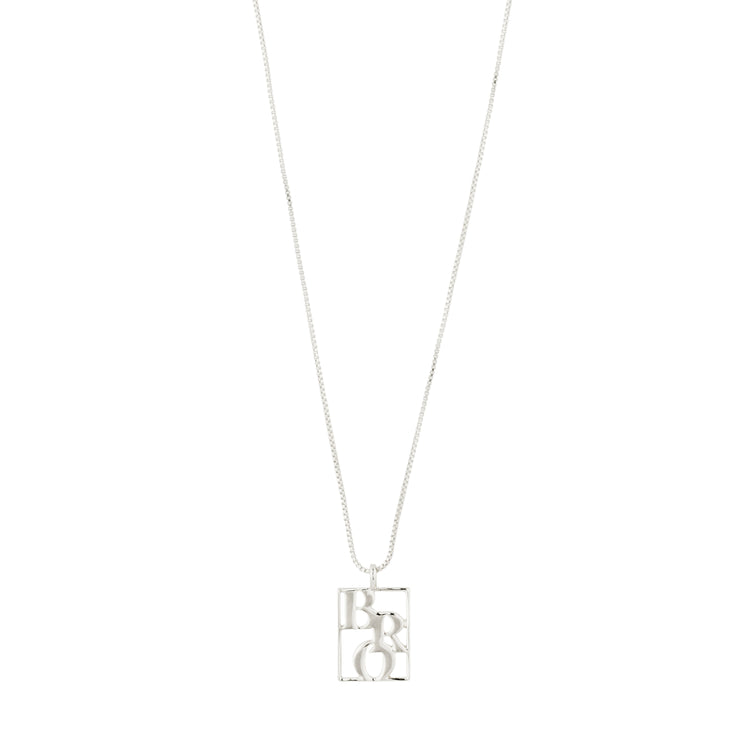 Pilgrim LOVE TAG, recycelte BRO Halskette versilbert Tiefpreis