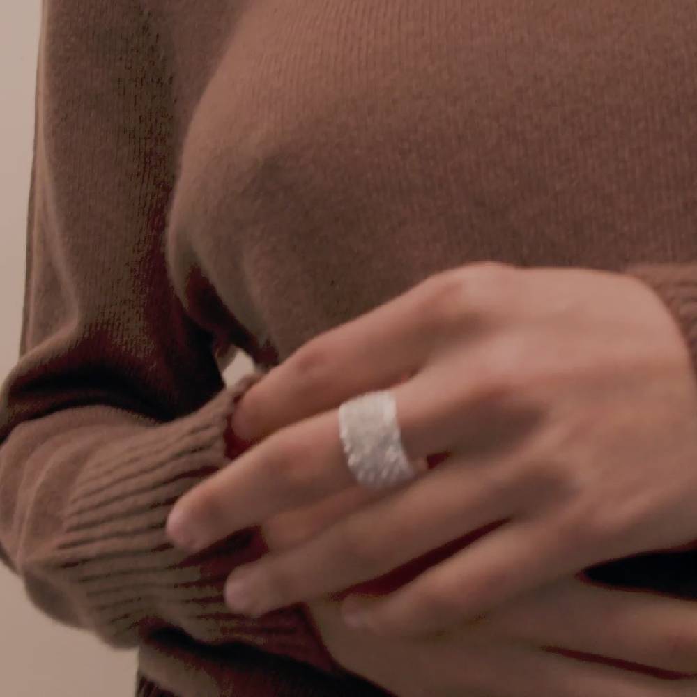 Pilgrim ASPEN recycelte Kristall Ring versilbert Sonderangebot der Fabrik