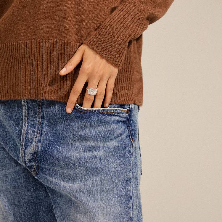 Pilgrim ASPEN recycelte Kristall Ring versilbert Sonderangebot der Fabrik