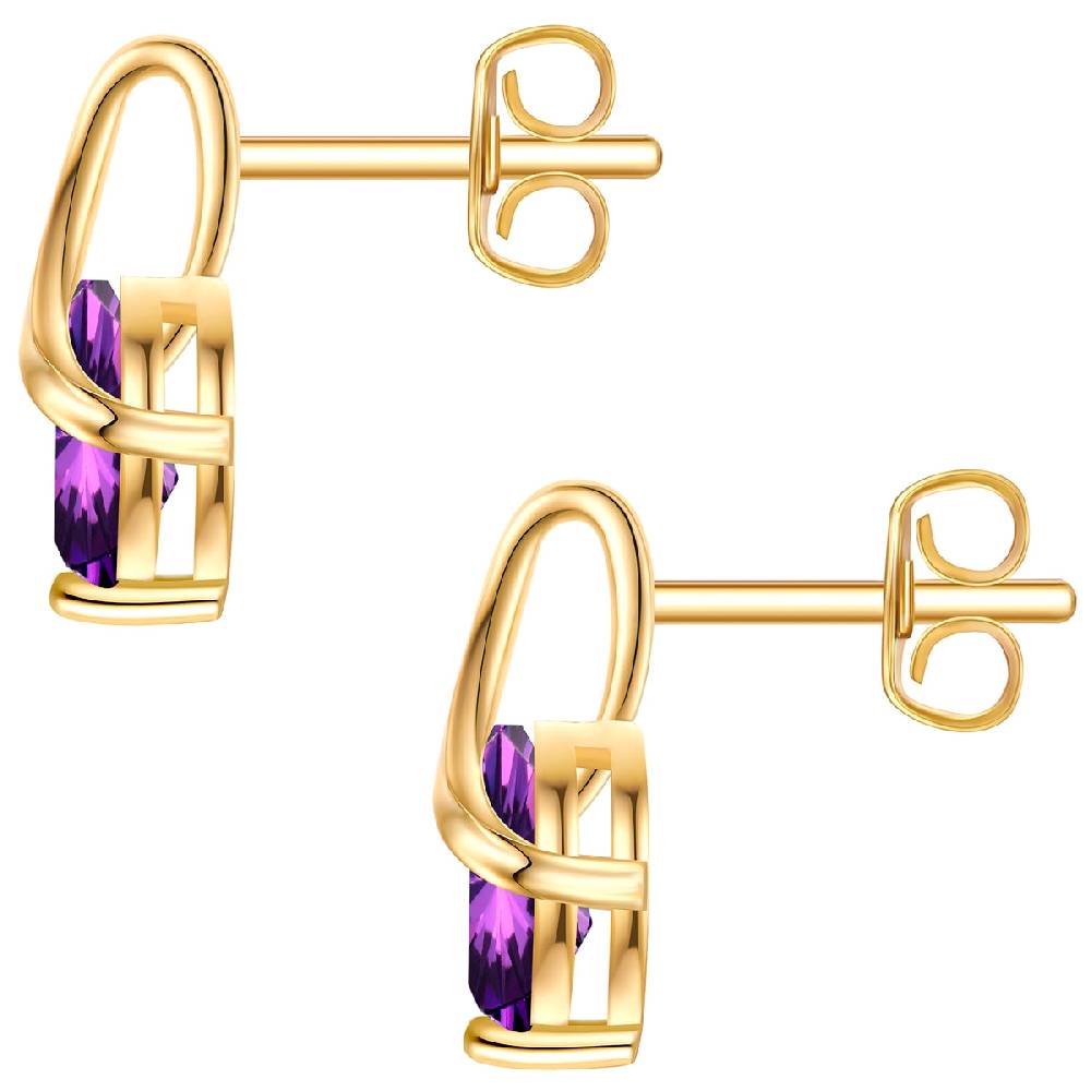 Rafaela Donata Ohrstecker Sterling Silber gelbgold Zirkonia violett Neueste Mode