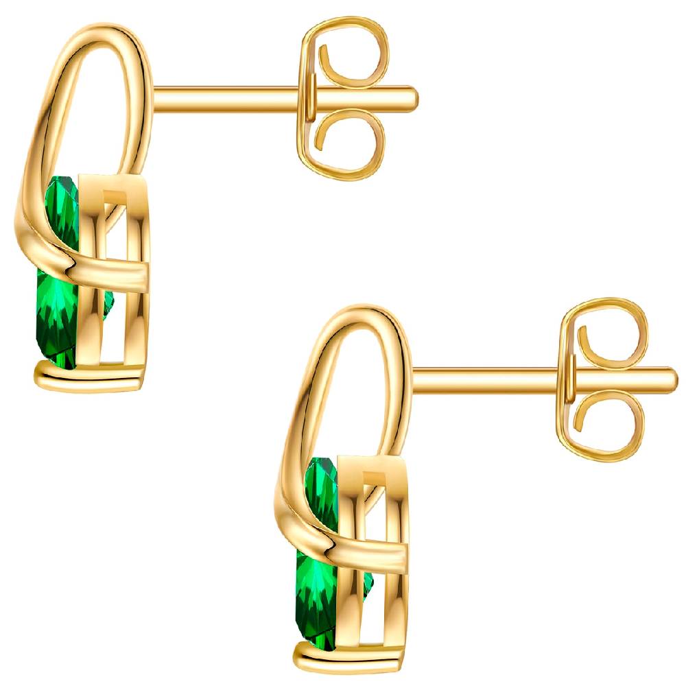 Rafaela Donata Ohrstecker Sterling Silber gelbgold Zirkonia grün Online Outlet