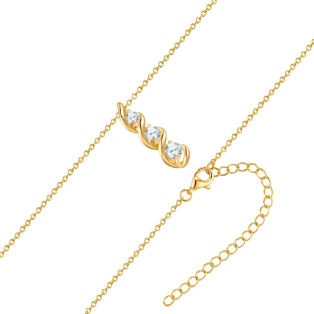 Rafaela Donata Kette mit Anhänger Sterling Silber gelbgold Zirkonia weiß Kostenloser Versand