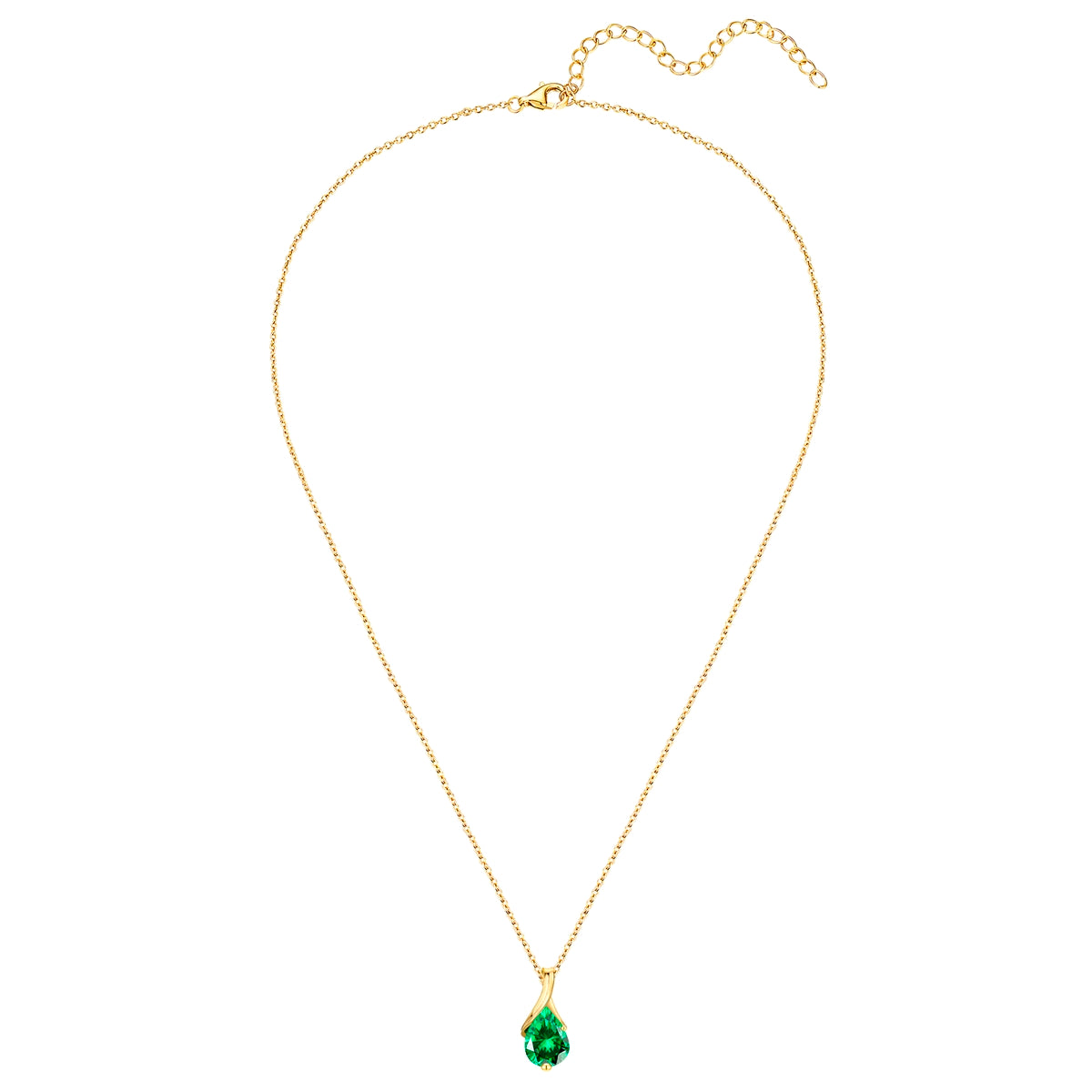 Rafaela Donata Kette mit Anhänger Sterling Silber gelbgold Zirkonia grün Fabrik Onlineshop