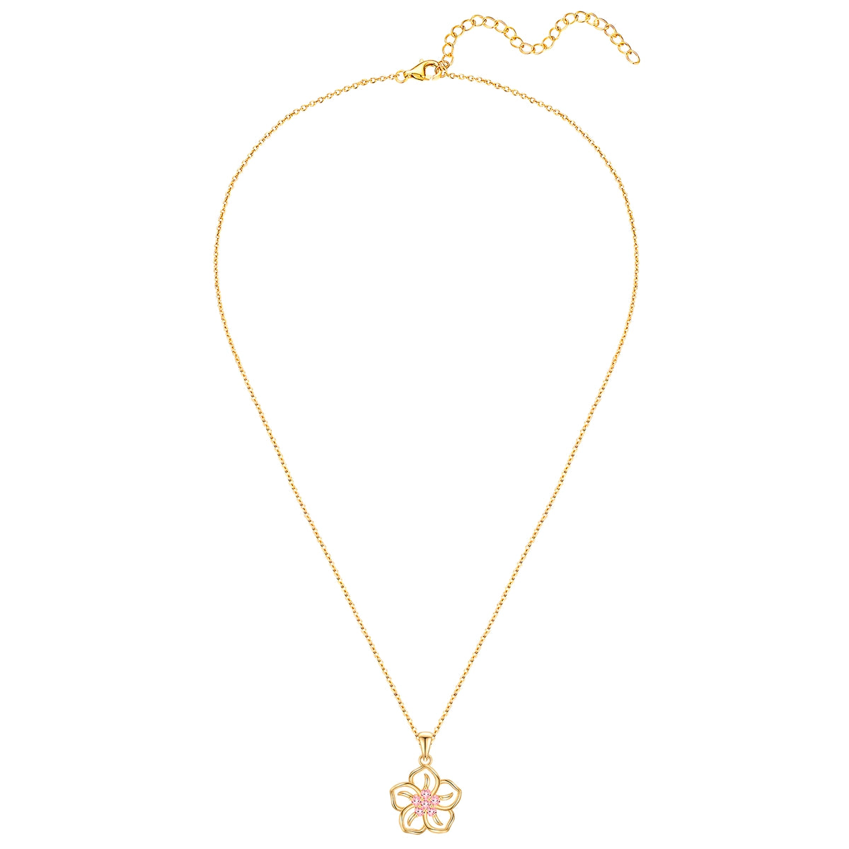 Rafaela Donata Kette mit Anhänger Sterling Silber gelbgold Zirkonia rosa Günstig kaufen