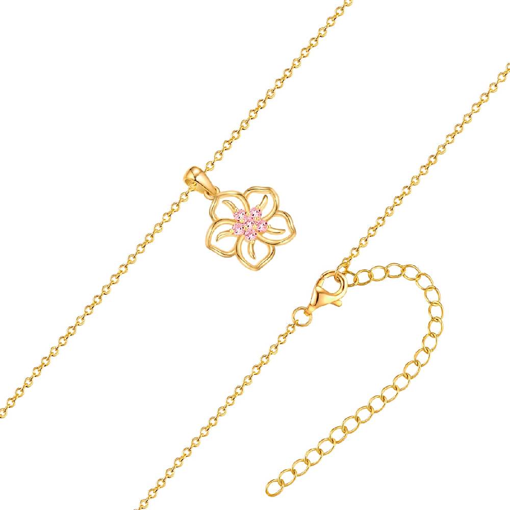 Rafaela Donata Kette mit Anhänger Sterling Silber gelbgold Zirkonia rosa Günstig kaufen