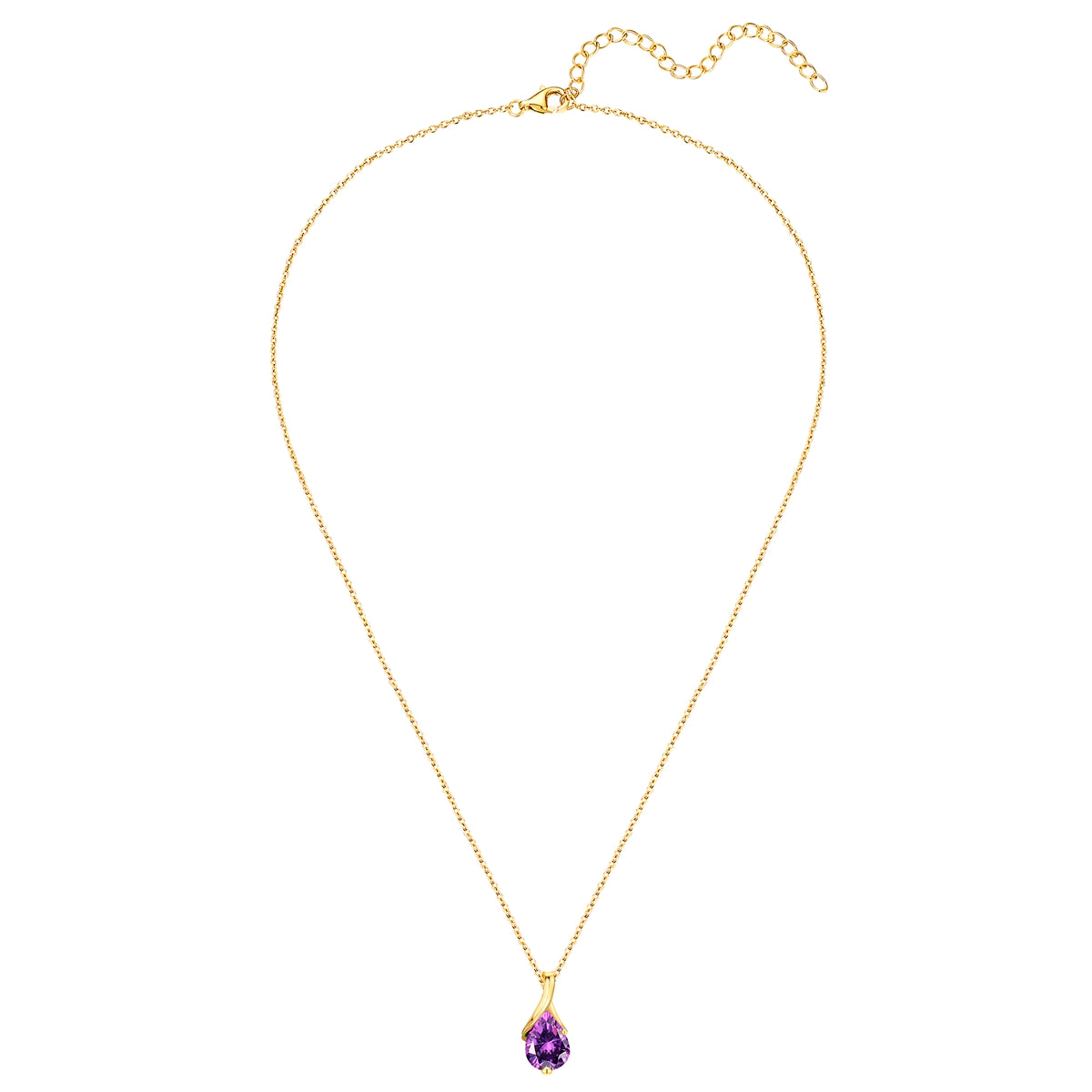 Rafaela Donata Kette mit Anhänger Sterling Silber gelbgold Zirkonia violett Versandkostenfrei