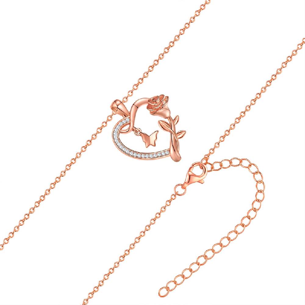 Rafaela Donata Kette mit Anhänger Sterling Silber roségold Zirkonia weiß Flash Sale