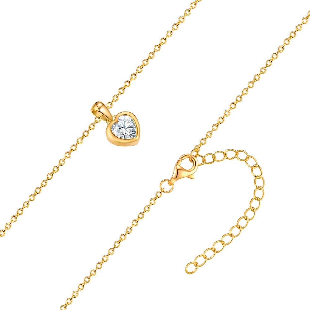 Rafaela Donata Kette mit Anhänger Sterling Silber gelbgold Zirkonia weiß Cyber Monday