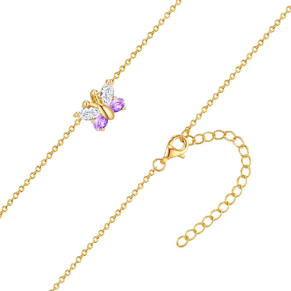 Rafaela Donata Kett mit Anhänger Sterling Silber gelbgold Zirkonia weiß violett Osterangebot