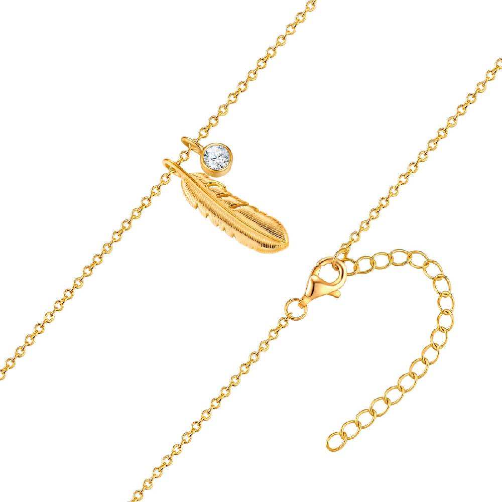 Rafaela Donata Kette mit Anhänger Sterling Silber gelbgold Zirkonia weiß Valentinstagsangebot
