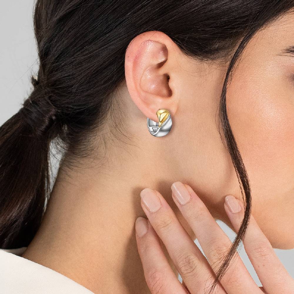 Rafaela Donata Creolen Sterling Silber bicolor Blitzangebot