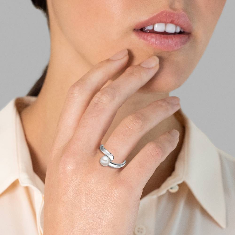 Rafaela Donata Ring Sterling Silber Süßwasser-Zuchtperle weiß Begrenzte Freigabe