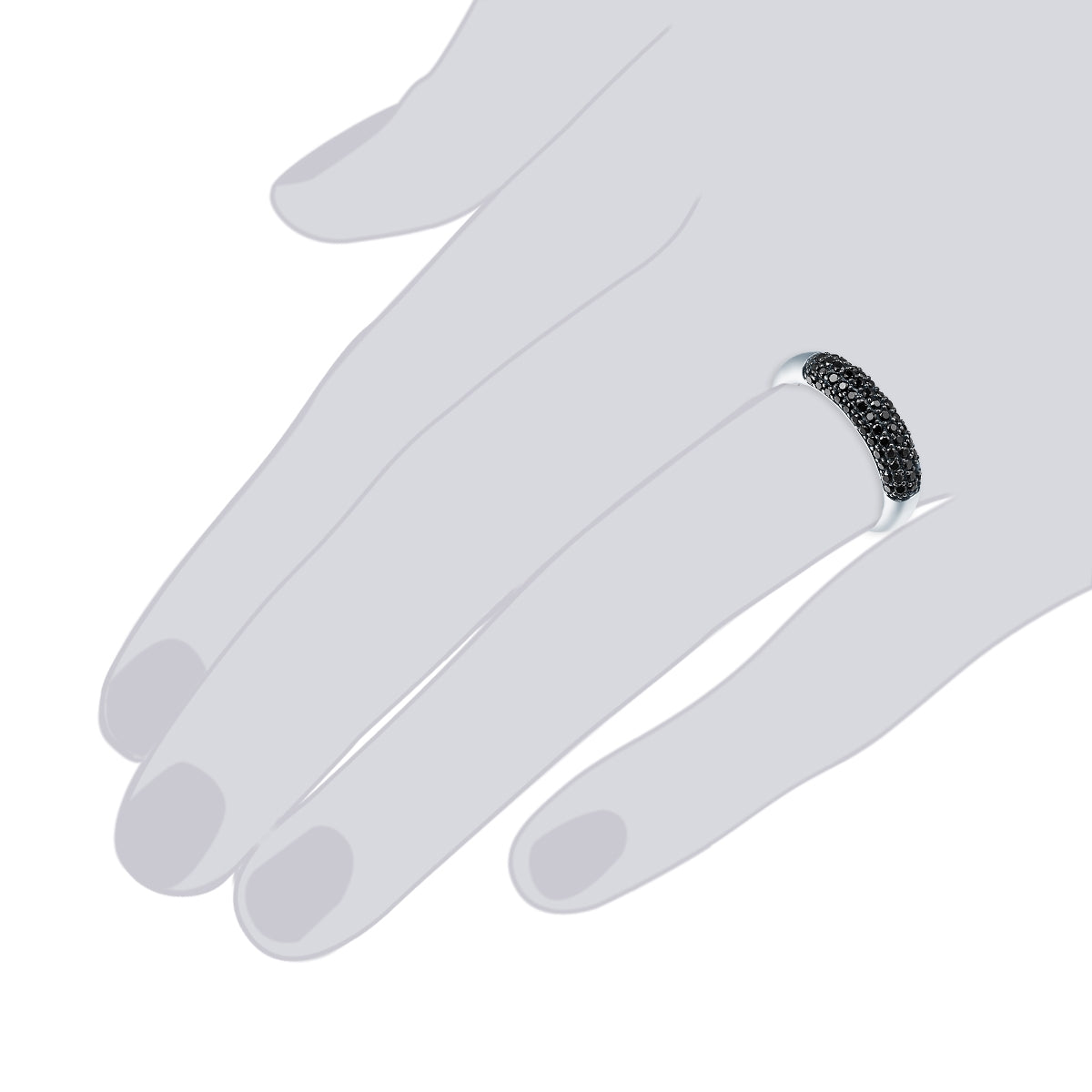 Rafaela Donata Ring Sterling Silber Zirkonia schwarz Bis zu 65% Rabatt