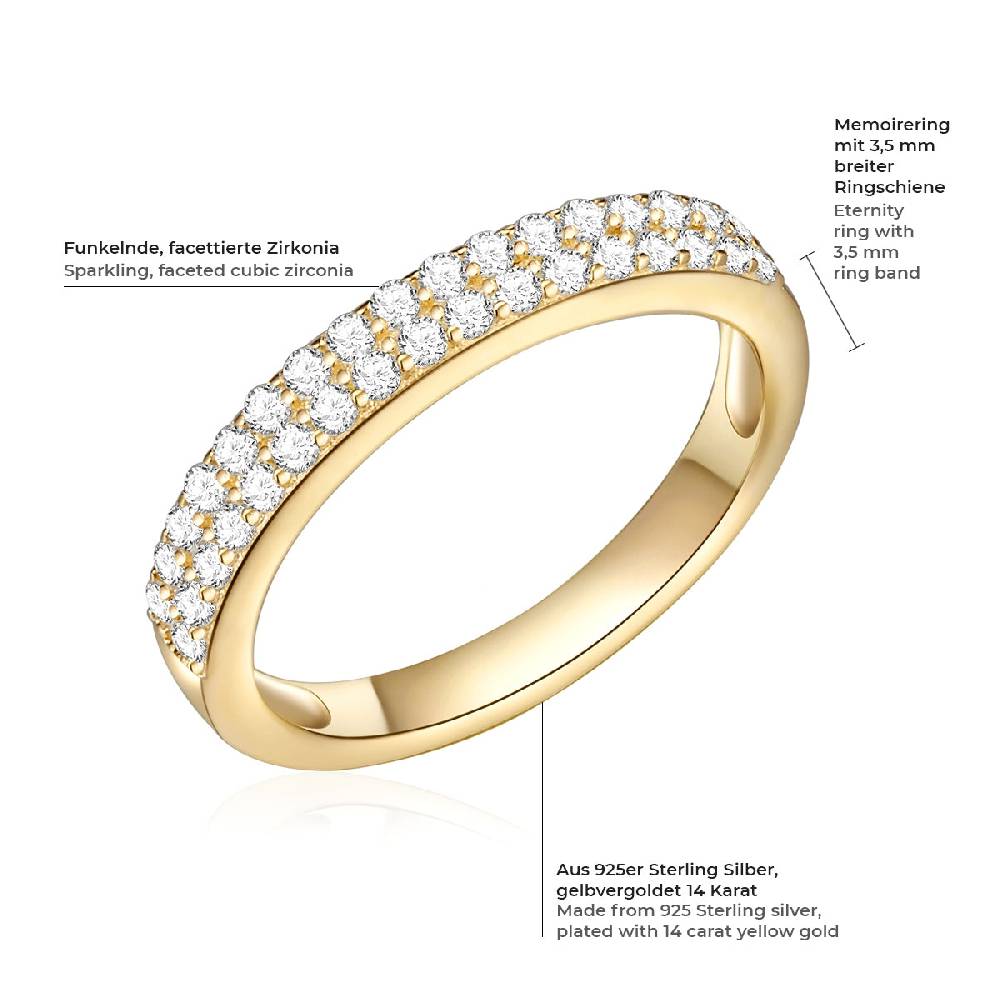 Rafaela Donata Ring Sterling Silber gelbgold Zirkonia weiß Nur für heute