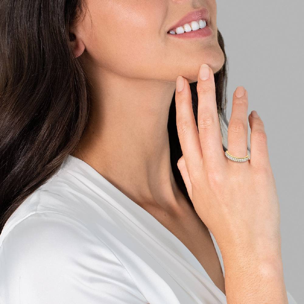 Rafaela Donata Ring Sterling Silber gelbgold Zirkonia weiß Nur für heute