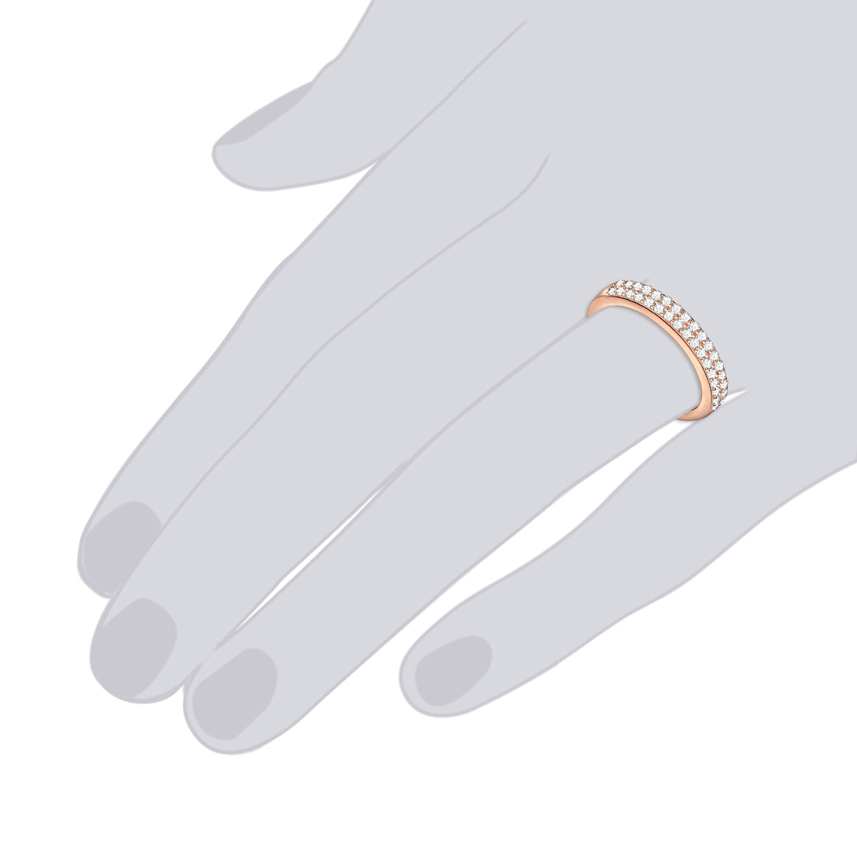 Rafaela Donata Ring Sterling Silber roségold Zirkonia weiß Sonderangebot der Fabrik
