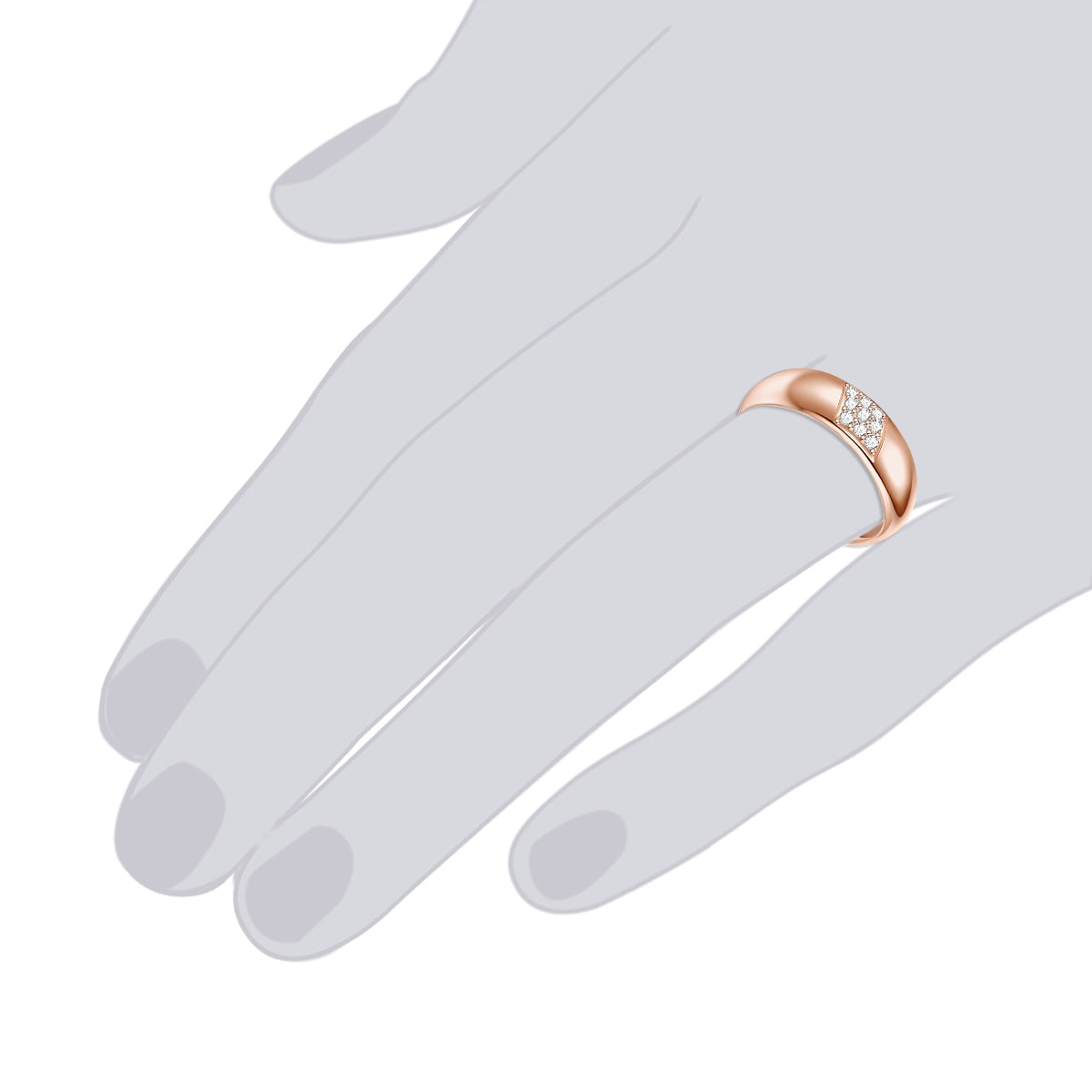 Rafaela Donata Ring Sterling Silber roségold Zirkonia weiß Nur noch ein Tag übrig