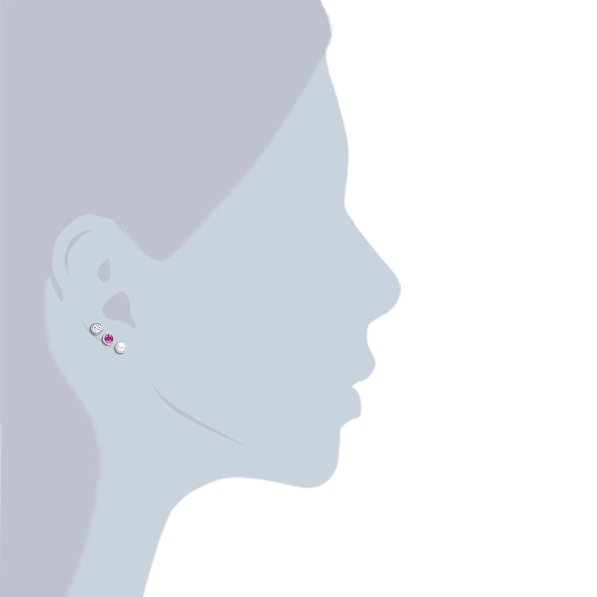 Rafaela Donata 3er Set Ohrstecker Sterling Silber Süßwasser-Zuchtperle weiß verziert mit Kristallen von Swarovski® Speichern exportieren