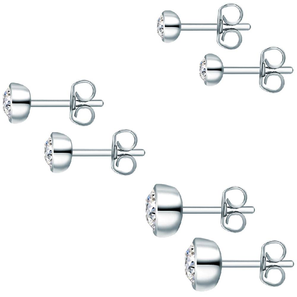 Rafaela Donata 3er Set Ohrstecker Sterling Silber verziert mit Kristallen von Swarovski® weiß zollfrei
