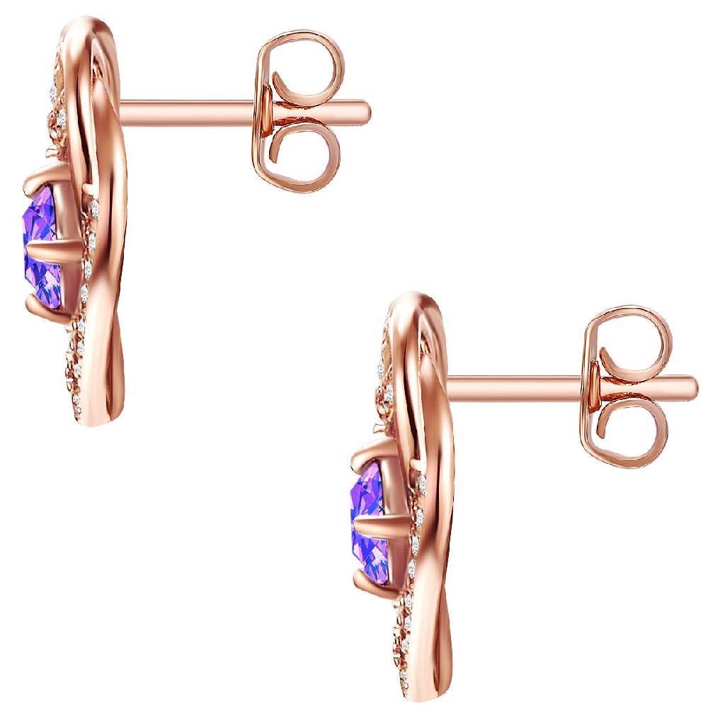 Rafaela Donata Ohrstecker Sterling Silber roségold verziert mit Kristallen von Swarovski® violet Zirkonia weiß Online Shopping