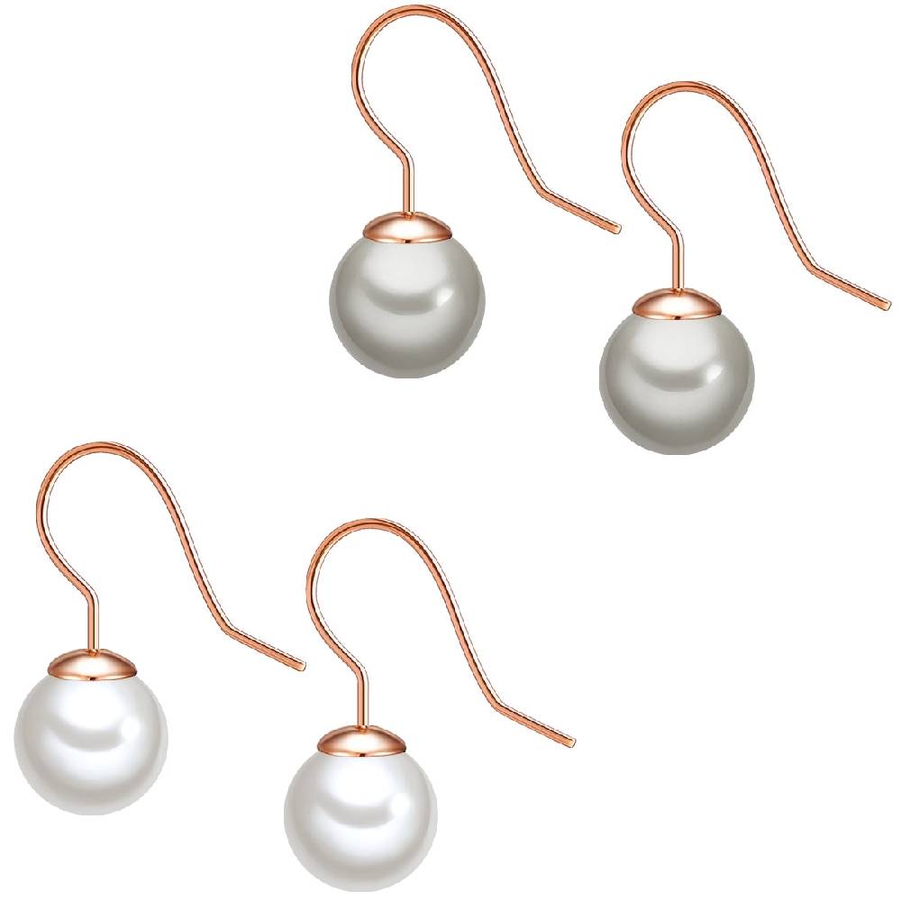 Rafaela Donata 2er Set Perlenohrhänger Sterling Silber roségold Muschelkernperle weiß silbergrau Saisonschlussverkauf